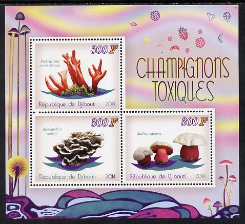 Djibouti 2014 Fungi perf sheetlet containing 3 values unmounted mint