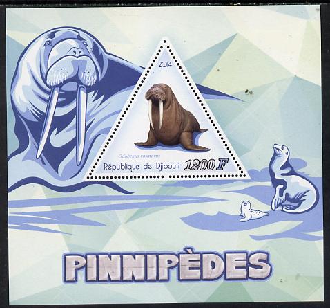 Djibouti 2014 Seals (Walrus) perf s/sheet containing one triangular-shaped value unmounted mint