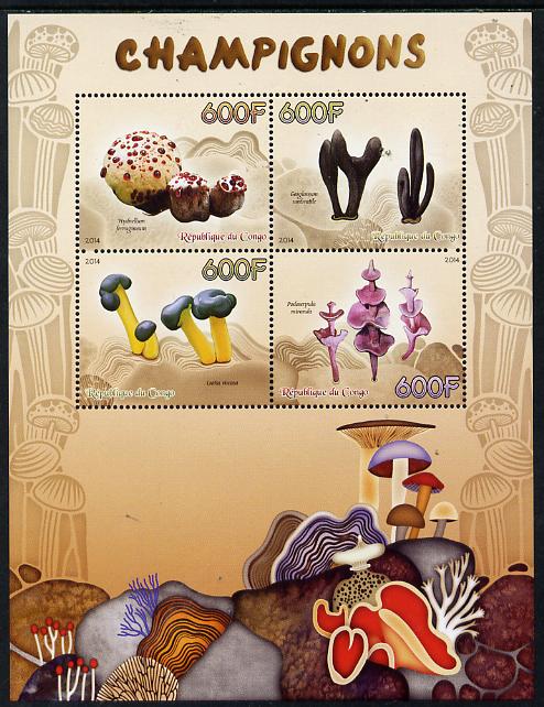 Congo 2014 Fungi perf sheetlet containing 4 values unmounted mint