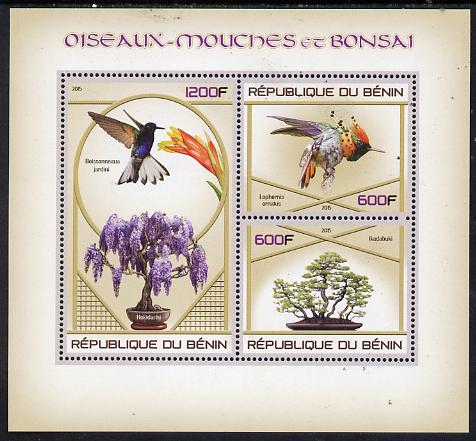 Benin 2015 Hummingbirds & Bonsai perf sheet containing 3 values unmounted mint