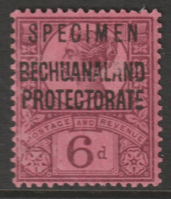 Bechuanaland 1902 Overprint on,GB 6d Jubilee overprinted SPECIMEN with gum and only about 750 produced SG 65s