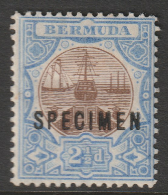 Bermuda 1906 Dry Dock 2.5d overprinted SPECIMEN fine with gum but rust spot, only about 400 produced SG 40s