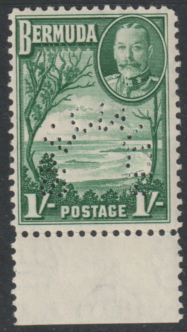 Bermuda 1936 KG5 Pictorial 1s perforated SPECIMEN with gum, only about 400 produced, SG 105ss
