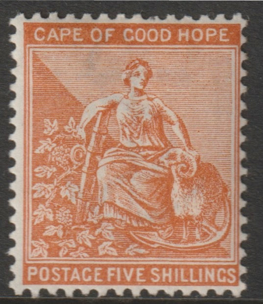 Cape of Good Hope 1896 Hope 5s,brown-orange lightly mounted mint SG 68