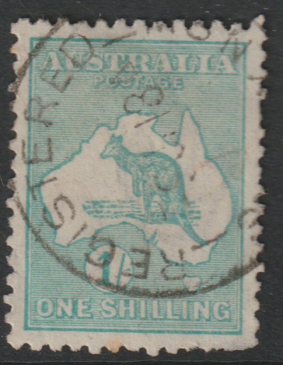 Australia 1913 Roo 1s emerald good used but nibbled perfs, SG11