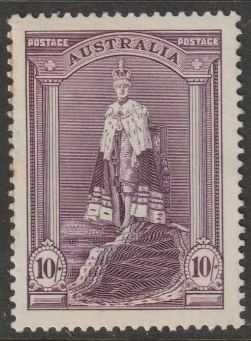 Australia 1937 Robes - King George 6th 10s lightly mounted mint SG177