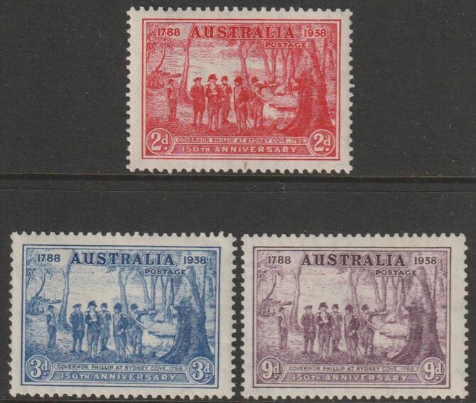 Australia 1937 150th Anniv of New South Wales perf set of 3 mounted mint SG193-5
