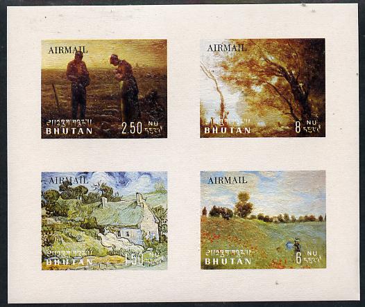 Bhutan 1968 Paintings (Air Mail set of 4 in m/sheet relief printed) unmounted mint Mi BL 18