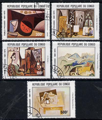 Congo 1981 paintings by Picasso set of 5 cto used, SG 816-20*