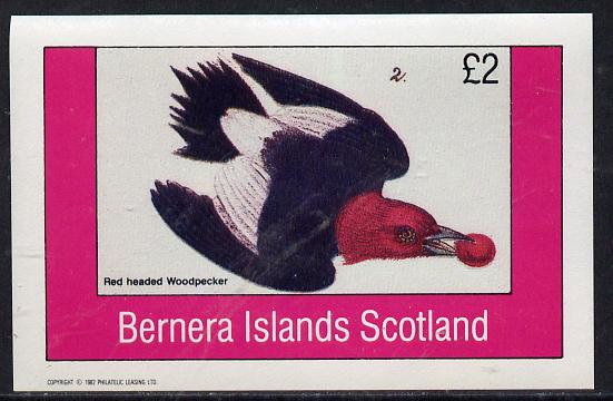 Bernera 1982 Woodpecker imperf deluxe sheet (£2 value) unmounted mint