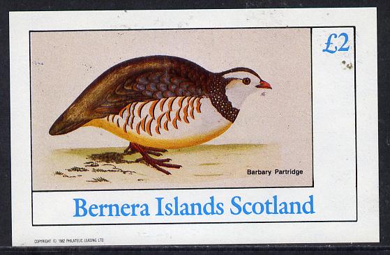 Bernera 1982 Barbary Partridge imperf deluxe sheet (£2 value) unmounted mint
