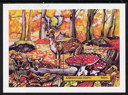 Azerbaijan 1995 Fungi m/sheet (with Deer) unmounted mint