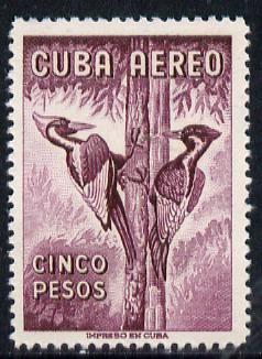 Cuba 1956 Woodpecker 5p purple (from Air set) unmounted mint SG 786