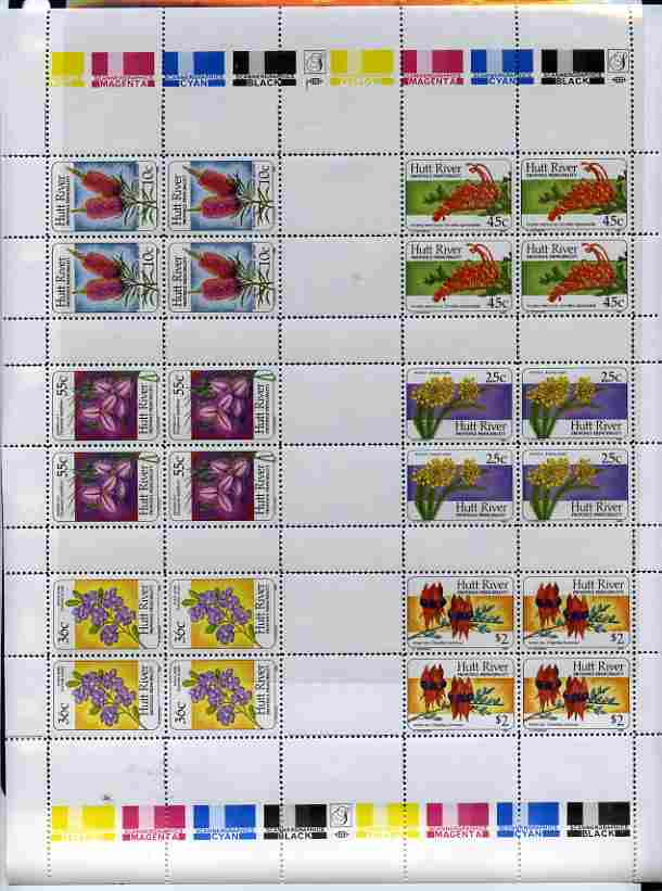 Cinderella - Hutt River Province 1986 Wild Flowers complete sheet of 24 (4 sets of 6) unmounted mint