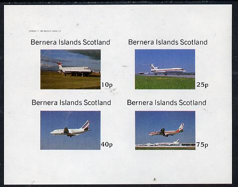 Bernera 1982 Airliners imperf,set of 4 values (10p to 75p) unmounted mint