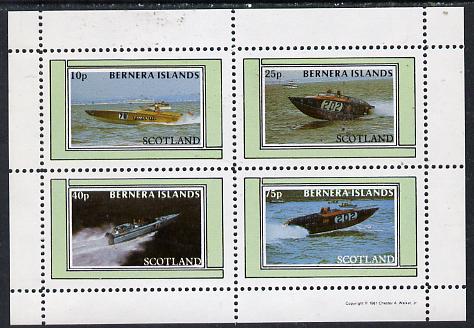 Bernera 1981 Power Boats perf,set of 4 values (10p to 75p) unmounted mint