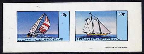 Bernera 1981 Yachts #3 imperf,set of 2 values (40p & 60p) unmounted mint