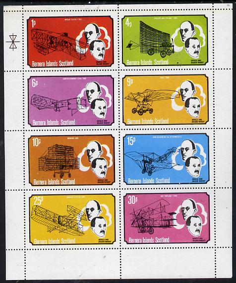 Bernera 1979 Flight Anniversary of Wright Brothers perf,set of 8 values (1p to 30p) unmounted mint