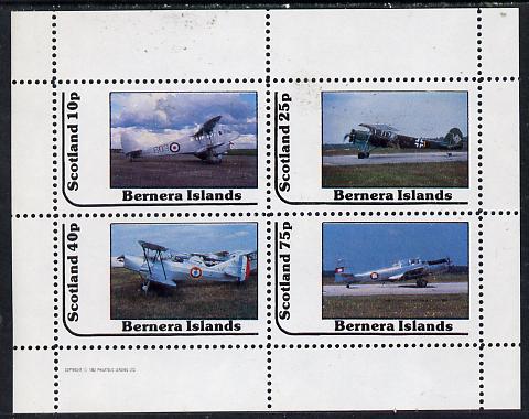Bernera 1982 Bi-planes #1 perf,set of 4 values (10p to 75p) unmounted mint