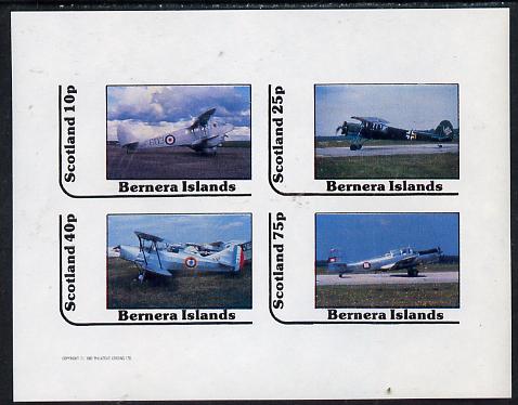 Bernera 1982 Bi-planes #1 imperf,set of 4 values (10p to 75p) unmounted mint