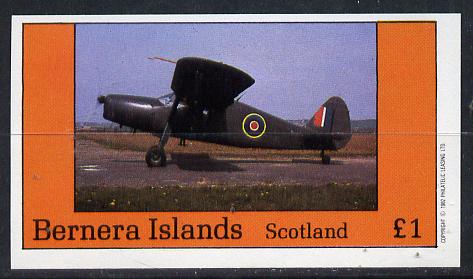 Bernera 1982 Aircraft #11 imperf souvenir sheet (£1 value) unmounted mint