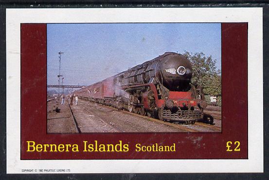 Bernera 1982 Steam Locos #10 imperf deluxe sheet (£2 value) unmounted mint