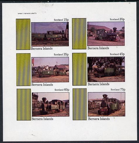 Bernera 1982 Steam Locos #12 (North Wales Narrow Gauge)) imperf set of 6 values (15p to 75p) unmounted mint