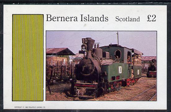 Bernera 1982 Steam Locos #12 (Java Sugar Cane Locos) imperf deluxe sheet (£2 value) unmounted mint