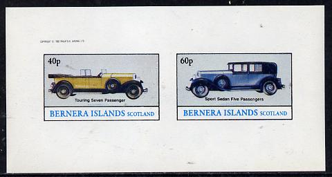 Bernera 1982 Cars imperf,set of 2 values (40p & 60p) unmounted mint