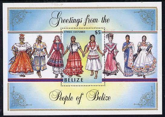 Belize 1986 Costumes $5 Amerindian perf m/sheet unmounted mint SG MS 895
