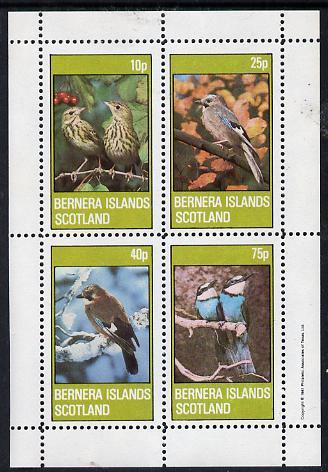 Bernera 1981 Birds #02 (Jay, Thrush, etc) perf,set of 4 values (10p to 75p) unmounted mint