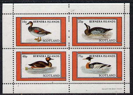 Bernera 1981 Ducks #3 perf,set of 4 values (10p to 75p) unmounted mint