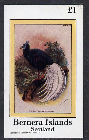 Bernera 1982 Pheasant imperf souvenir sheet (£1 value) unmounted mint