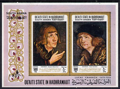 Aden - Qu'aiti 1967 Paintings by Cranach perf m/sheet unmounted mint (Mi BL 18A)