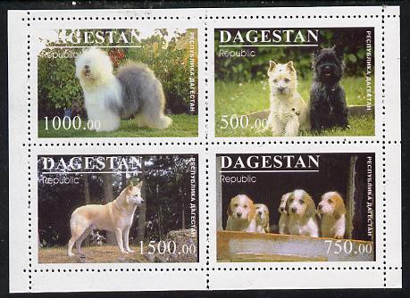 Dagestan Republic 1996 Dogs #1 sheetlet containing 4 values unmounted mint