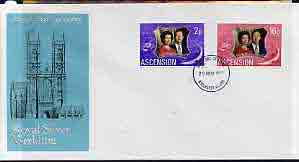 Ascension 1972 Royal Silver Wedding set of 2 on illustrated cover with first day cancel