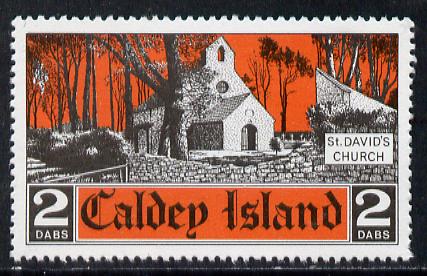 Caldey Island 1974 St David's Church 2 dabs value unmounted mint*