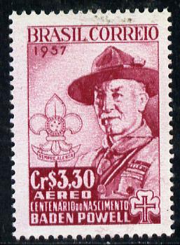 Brazil 1957 Birth Centenary of Lord Baden Powell, SG 961*