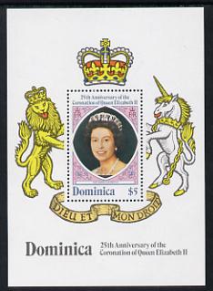 Dominica 1978 Coronation 25th Anniversary m/sheet unmounted mint, SG MS 615