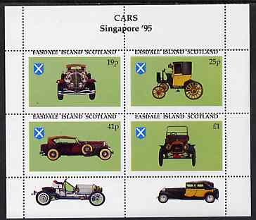 Easdale 1995 'Singapore 95' Stamp Exhibition (Cars) sheetlet containing perf set of 4 unmounted mint