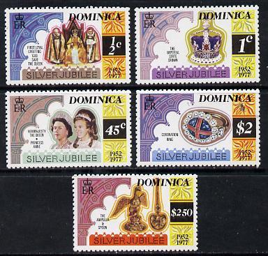 Dominica 1977 Silver Jubilee perf 12 set of 5 from sheetlets unmounted mint, SG 562-6