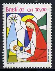 Brazil 1991 Christmas (Stained Glass Window Design) unmounted mint SG 2508*