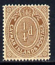 Cayman Islands 1908-9 1/4d brown appears to be unmounted mint, SG 38.....