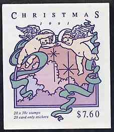 Booklet - Australia 1991 Christmas $7.60 booklet complete and very fine, SG SB75