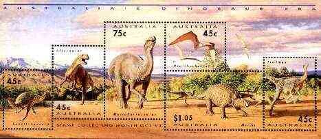 Australia 1993 Prehistoric Animals m/sheet containing complete set of 6 unmounted mint, SG MS 1429