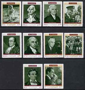 Fujeira 1970 Famous Americans perf set of 10 unmounted mint, Mi 485-94