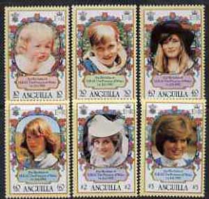 Anguilla 1982 Princess Di's 21st Birthday set of 6 unmounted mint, SG 507-12