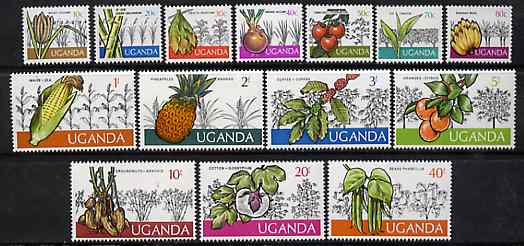 Uganda 1975 Ugandan Crops def set of 14 values complete unmounted mint, SG 149-62