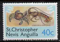 St Kitts-Nevis 1980 Lobster & Sea Crab 40c from Pictorial def set, SG 400 unmounted mint