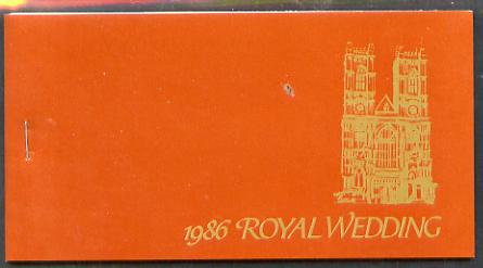 Booklet - St Vincent - Bequia 1986 Royal Wedding $7.20 booklet, Westminster Abbey in gold, panes perforated